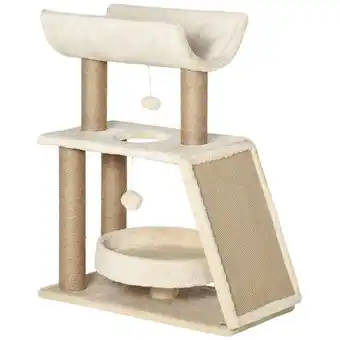 Truffaut Pawhut - arbre à chat griffoirs grattoir jeu boules suspendues - 60l x 30l x 76h cm offre