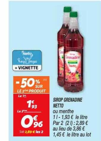 Netto Sirop grenadine netto offre