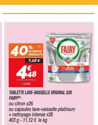 Tablette lave-vaisselle original x26 fairy