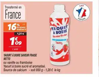 Netto Yaourt à boire saveur fraise netto offre