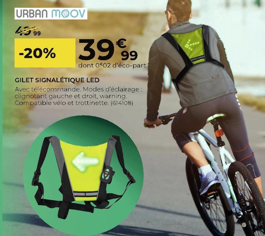 Promo Urban moov gilet signalétique led chez Feu Vert