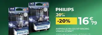 Feu Vert Philips ampoule h4 ou h7 racing vision gt200(2) offre