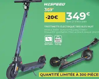 Feu Vert Wispeed trottinette électrique t855 bleu nuit offre