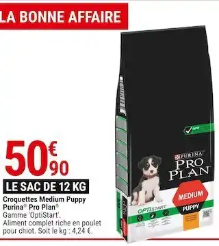 Gamm vert Purina® pro plan® croquettes medium puppy offre
