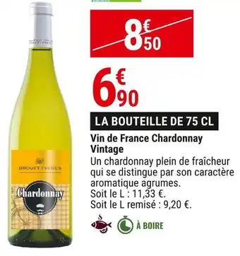 Gamm vert Chardonnay vintage vin de france offre
