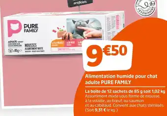 Jardiland Pure family alimentation humide pour chat adulte offre