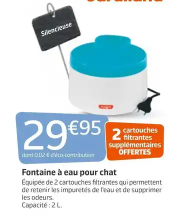Jardiland Fontaine à eau pour chat offre