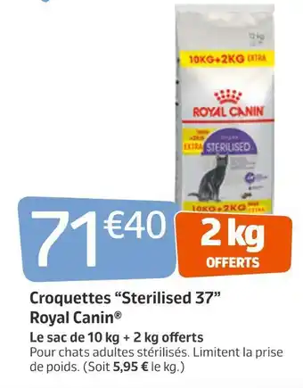 Jardiland Royal canin croquettes “sterilised 37” offre