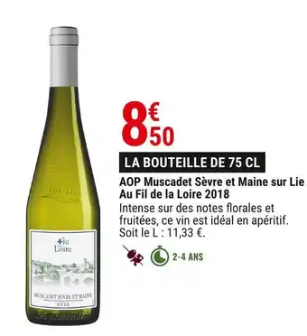 Gamm vert Au fil de la loire aop muscadet sèvre et maine sur lie 2018 offre