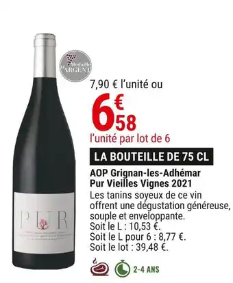 Aop grignan-les-adhémar pur vieilles vignes 2021