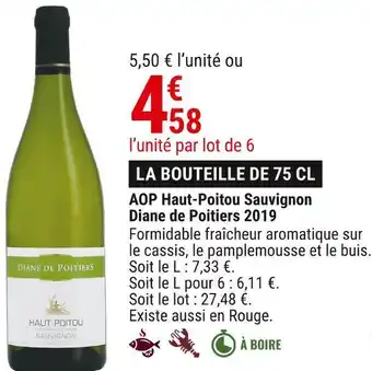 Gamm vert Diane de poitiers aop haut-poitou sauvignon 2019 offre