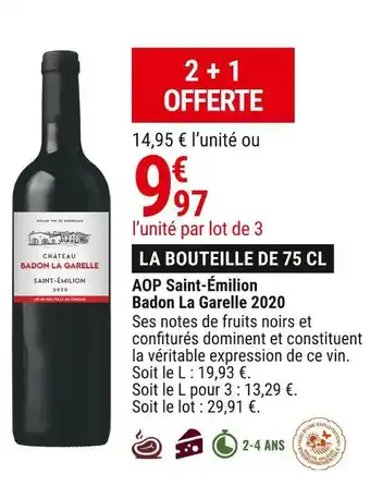 Badon la garelle aop saint-émilion 2020