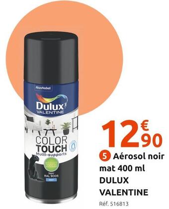 Mr Bricolage Dulux valentine aérosol noir mat 400 ml offre