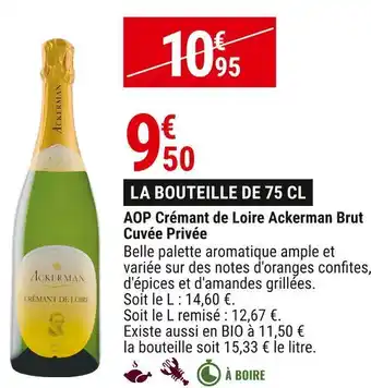 Gamm vert Ackerman aop crémant de loire brut cuvée privée offre