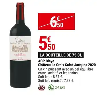Château la croix saint-jacques aop blaye 2020