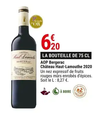 Gamm vert Château haut-lamouthe aop bergerac 2020 offre