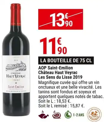 Gamm vert Château haut veyrac aop saint-emilion les sens du lisse 2019 offre