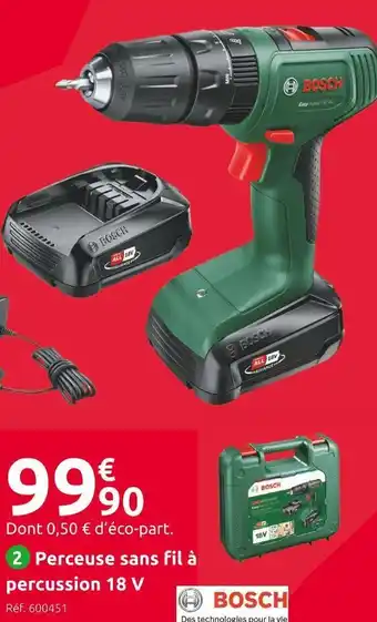Mr Bricolage Bosch perceuse sans fil easy impact 18 v offre