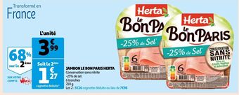 Auchan Supermarché Jambon le bon paris herta offre