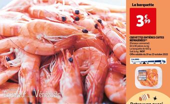 Auchan Supermarché Crevettes entières cuites réfrigérées offre