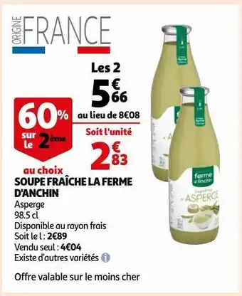 Soupe fraîche la ferme d'anchin