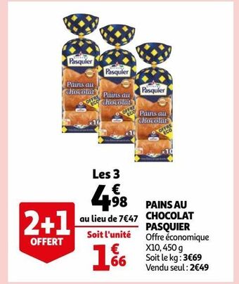 Auchan Supermarché Pains au chocolat pasquier offre