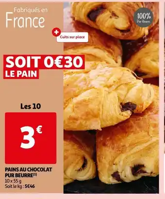 Auchan Supermarché Pains au chocolat pur beurre offre