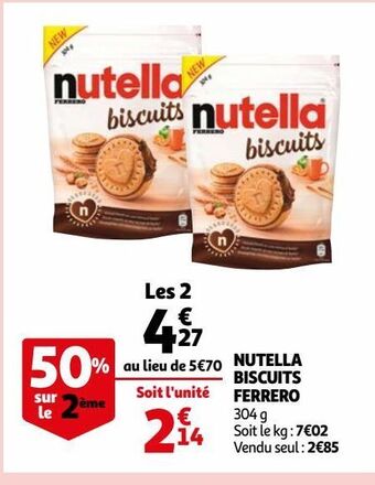 Auchan Supermarché Nutella biscuits ferrero offre
