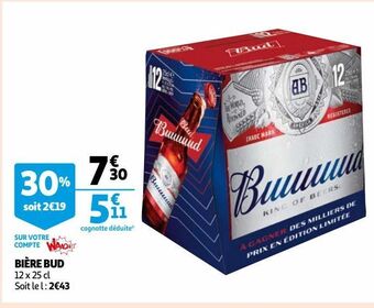 Auchan Supermarché Bière bud offre
