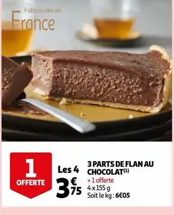 Auchan Supermarché 3 parts de flan au chocolat offre