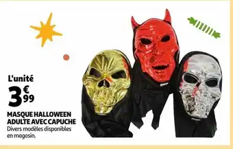 Auchan Supermarché Masque halloween adulte avec capuche offre