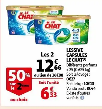 Auchan Supermarché Lessive capsules le chat offre