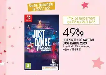 Cora x Carrefour Jeu nintendo switch just dance 2023 offre