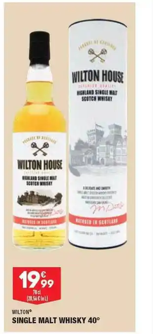 ALDI Single malt whisky 40° wilton offre