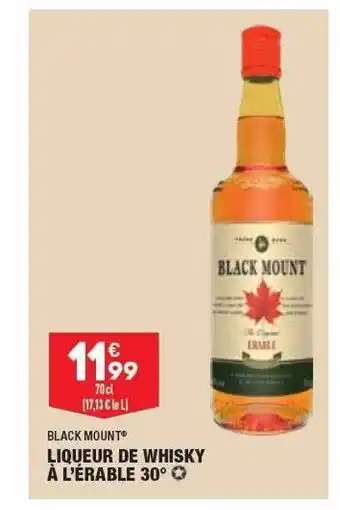 ALDI Liqueur de whisky à l'érable 30° black mount offre