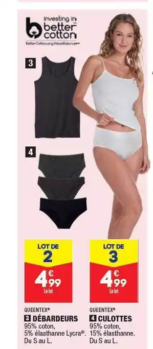 ALDI Débardeurs queentex, culottes queentex offre