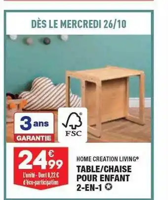 ALDI Table-chaise pour enfant 2-en-1 home création living offre