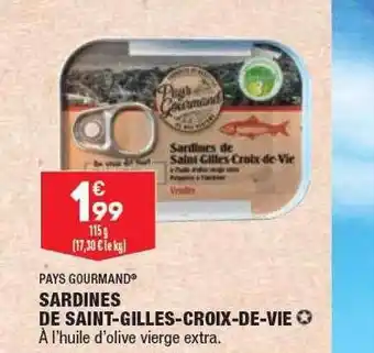 ALDI Sardines de saint-gilles-croix-de-vie pays gourmand offre