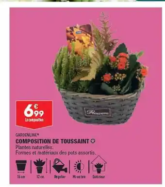 ALDI Composition de toussaint gardenline offre