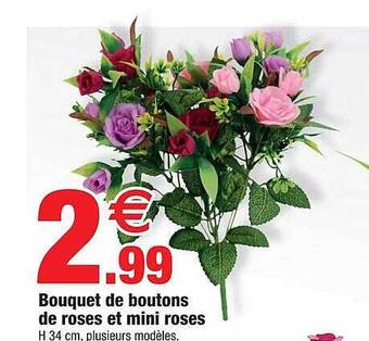 Bouquet de boutons de roses et mini roses