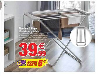 Bazarland Étendoir à linge électrique pliable offre
