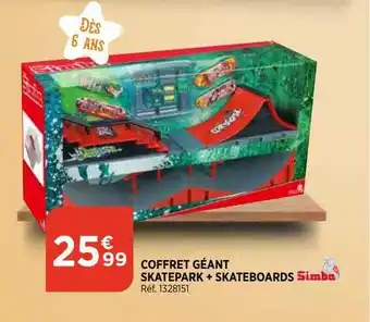 Bi1 Coffret géant skatepark + skateboards simba offre