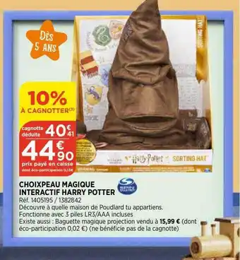 Bi1 Choixpeau magique interactif harry potter spin master offre