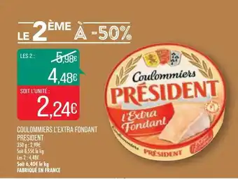 Match Coulommiers l'extra fondant président offre