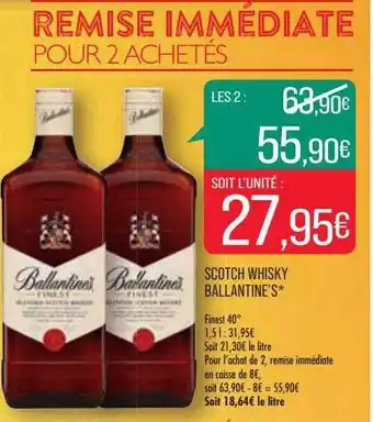 Match Scotch whisky ballantine's offre