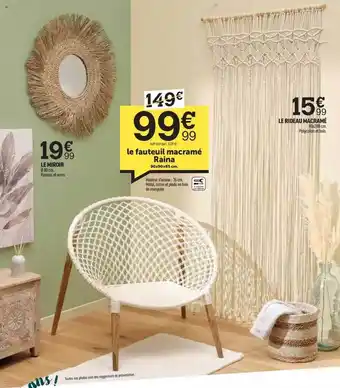 Centrakor Le miroir, le rideau macramé offre