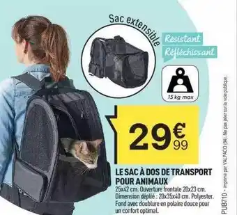 Centrakor Le sac à dos de transport pour animaux offre