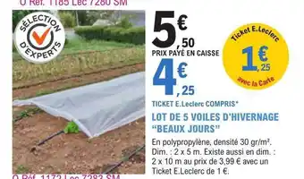 E.Leclerc Jardi Lot de 5 voiles d'hivernage offre