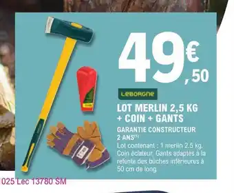 E.Leclerc Jardi Lot merlin 2,5 kg + coin + gants leborgne offre