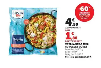 U Express Paëlla de la mer surgelée costa offre